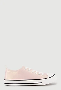 Metallic Low Top Canvas Sneakers