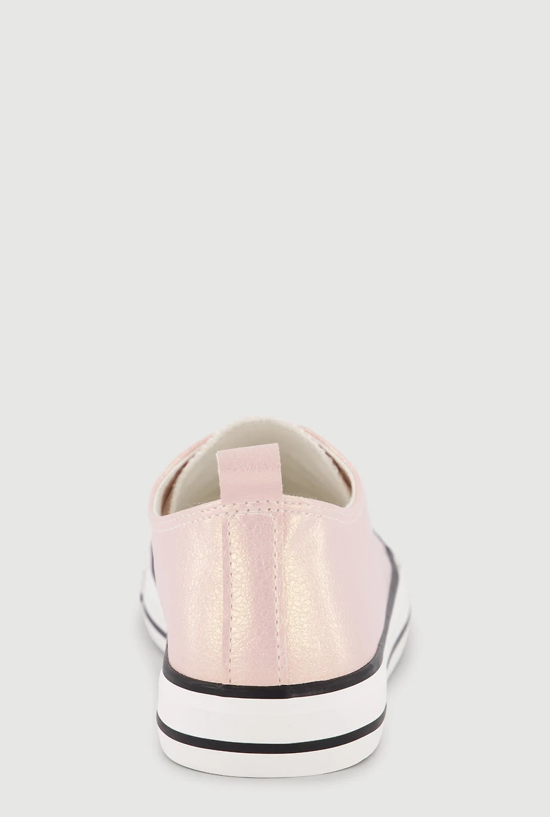 Metallic Low Top Canvas Sneakers