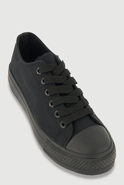 Womens Canvas Cap Toe Low Top Sneakers,