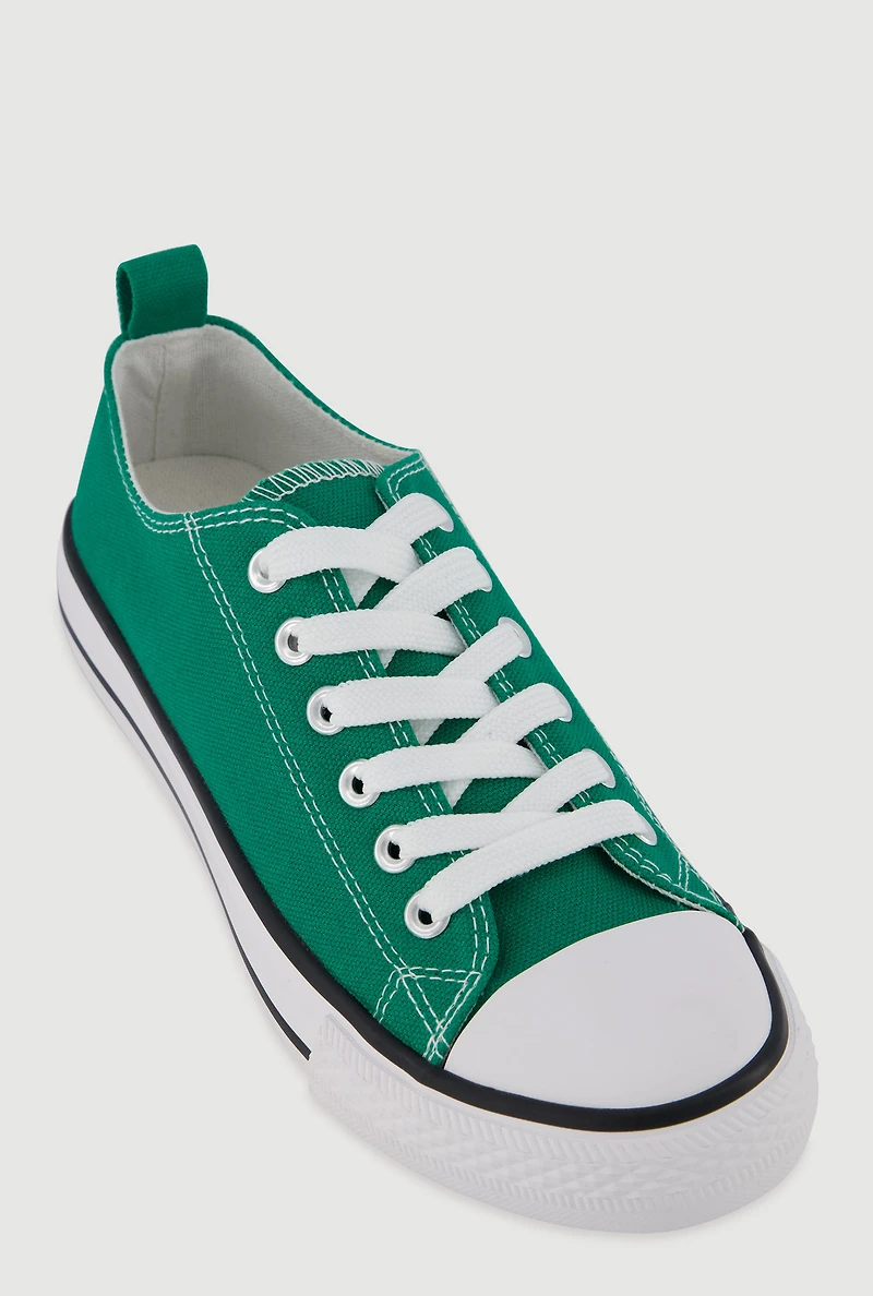 Lace Up Low Top Canvas Sneakers