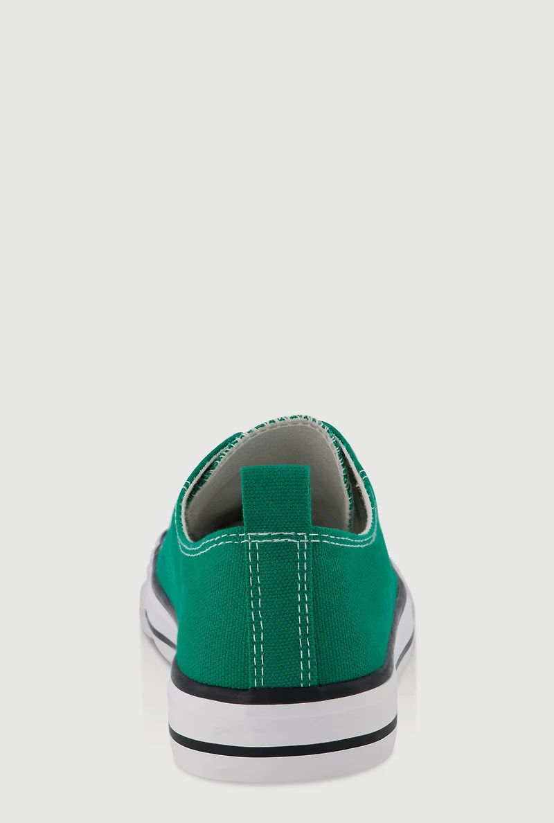 Lace Up Low Top Canvas Sneakers