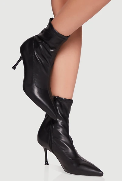 Womens Pointed Toe Stiletto Heel Ankle Boots,