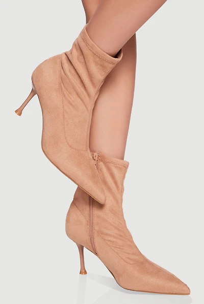 Womens Pointed Toe Stiletto Heel Ankle Boots,