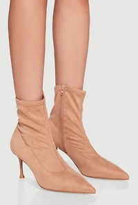 Womens Pointed Toe Stiletto Heel Ankle Boots,