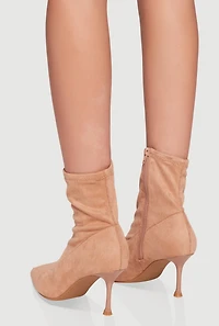 Womens Pointed Toe Stiletto Heel Ankle Boots,