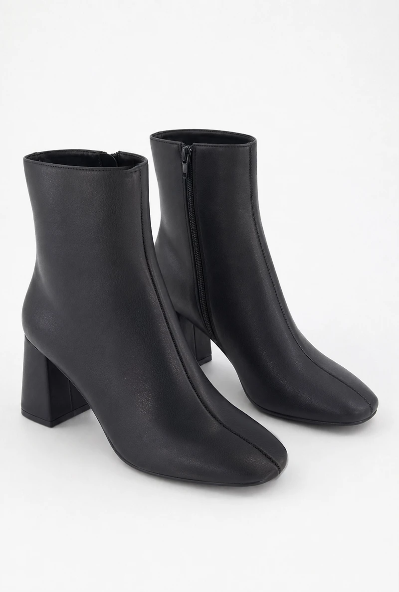 Almond Toe Side Zip Ankle Booties