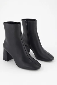 Almond Toe Side Zip Ankle Booties