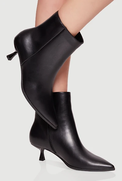 Womens Pointed Toe Low Heel Ankle Boots,