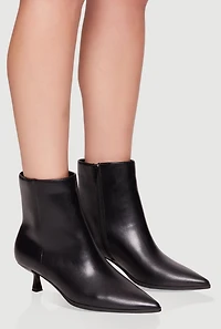 Womens Pointed Toe Low Heel Ankle Boots,