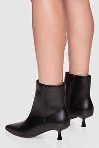Womens Pointed Toe Low Heel Ankle Boots,