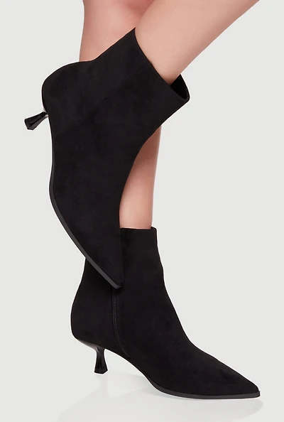 Womens Pointed Toe Low Heel Ankle Boots,