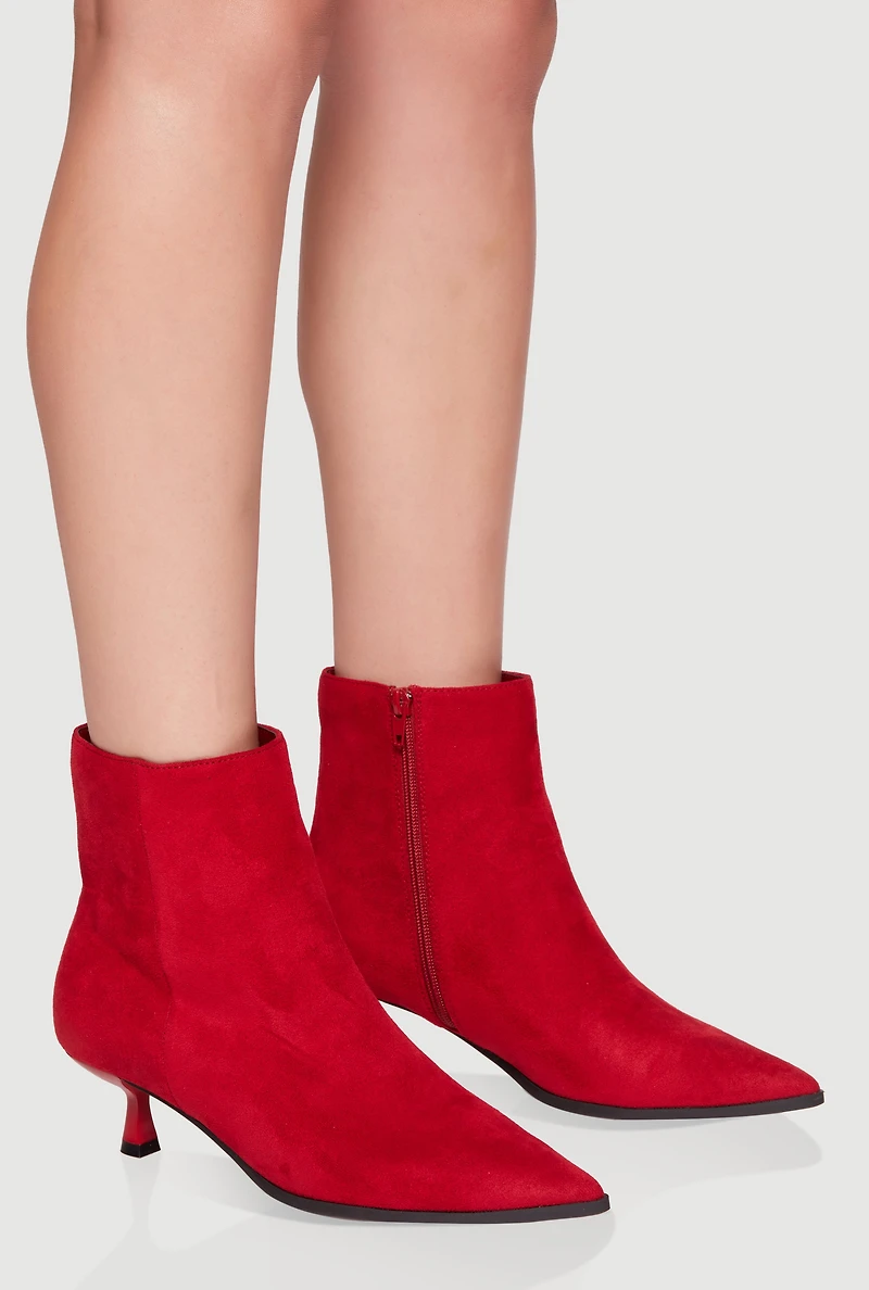 Pointed Toe Low Heel Ankle Boots