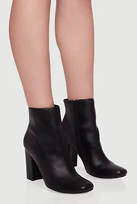 Trendy Almond Toe Block Heel Booties