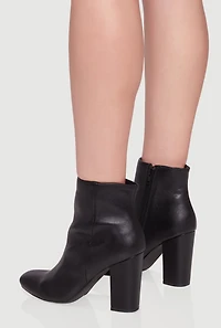 Trendy Almond Toe Block Heel Booties