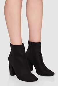 Womens Trendy Almond Toe Block Heel Booties,