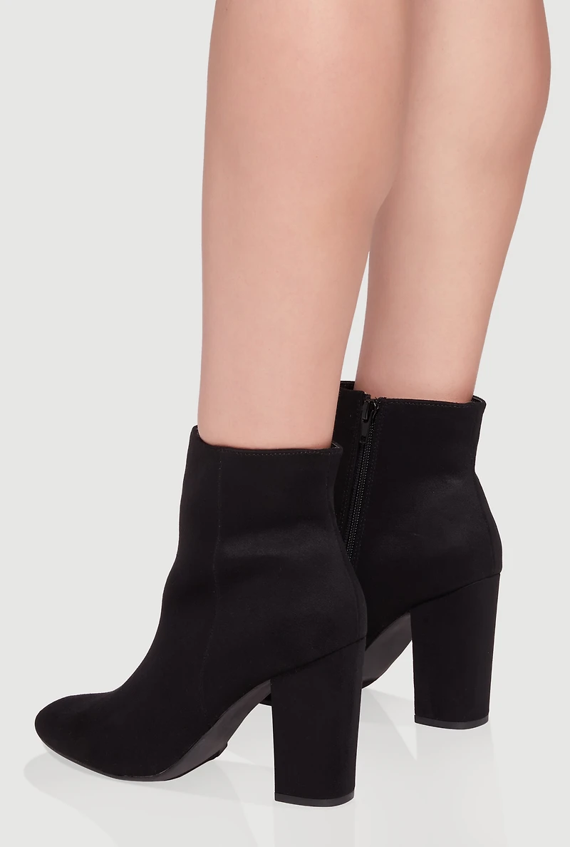 Trendy Almond Toe Block Heel Booties