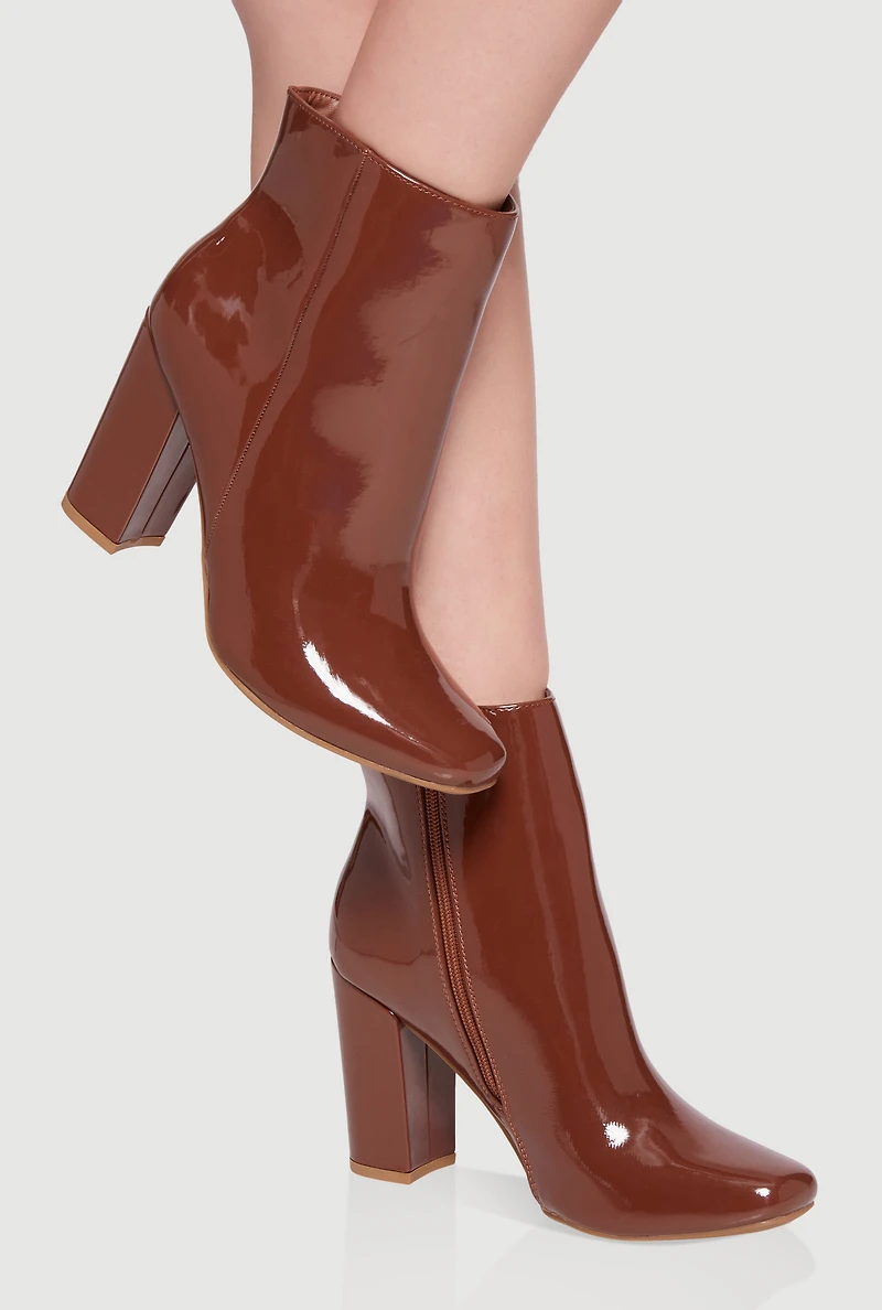 Trendy Almond Toe Block Heel Booties
