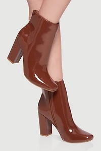 Trendy Almond Toe Block Heel Booties