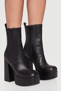 Womens Ultra High Heel Platform Chelsea Boots, Black, Size 8