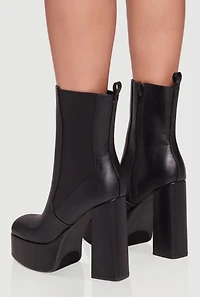 Womens Ultra High Heel Platform Chelsea Boots, Black, Size 8
