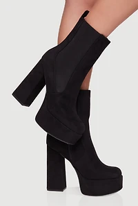Womens Ultra High Heel Platform Chelsea Boots, Black,