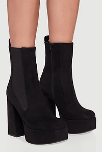 Womens Ultra High Heel Platform Chelsea Boots, Black,