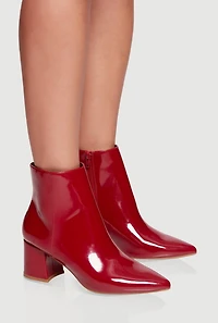 Pointed Toe Block Heel Booties