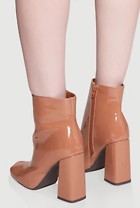 Trendy Block Heel Almond Toe Booties
