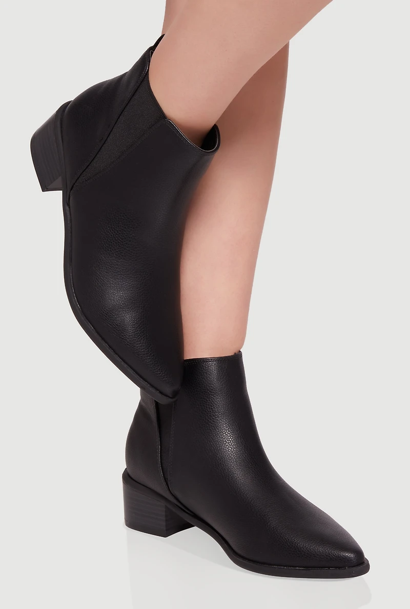 Womens Trendy Pointy Toe Block Heel Chelsea Boots,