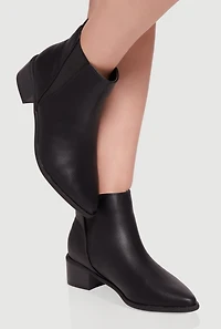 Trendy Pointy Toe Block Heel Chelsea Boots