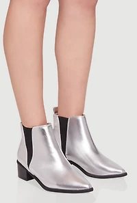 Trendy Pointy Toe Block Heel Chelsea Boots