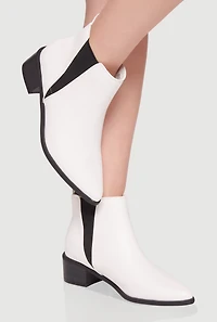 Trendy Pointy Toe Block Heel Chelsea Boots