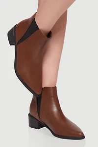 Trendy Pointy Toe Block Heel Chelsea Boots