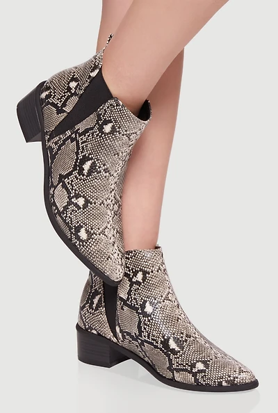 Womens Trendy Pointy Toe Block Heel Chelsea Boots,