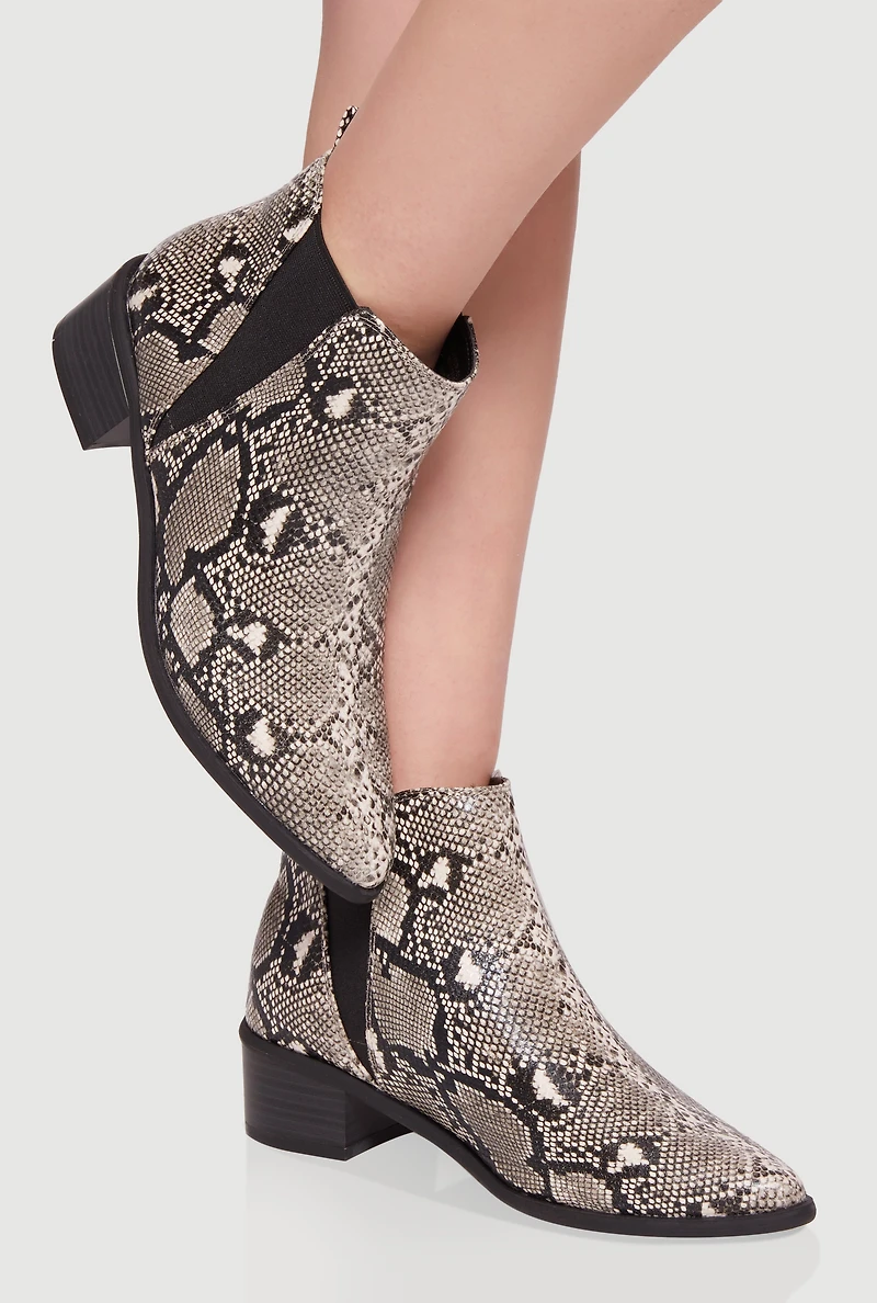 Trendy Pointy Toe Block Heel Chelsea Boots