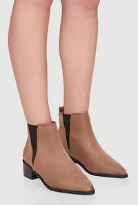 Womens Trendy Pointy Toe Block Heel Chelsea Boots,