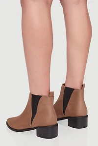 Womens Trendy Pointy Toe Block Heel Chelsea Boots,