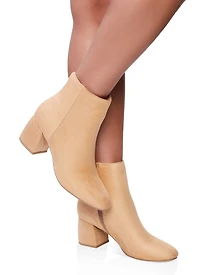 Round Toe Block Heel Booties