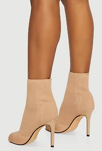 Knit Peep Toe Stiletto Heel Booties