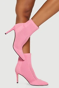 Knit Stiletto Heel Booties