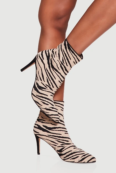 Knit Stiletto Heel Booties