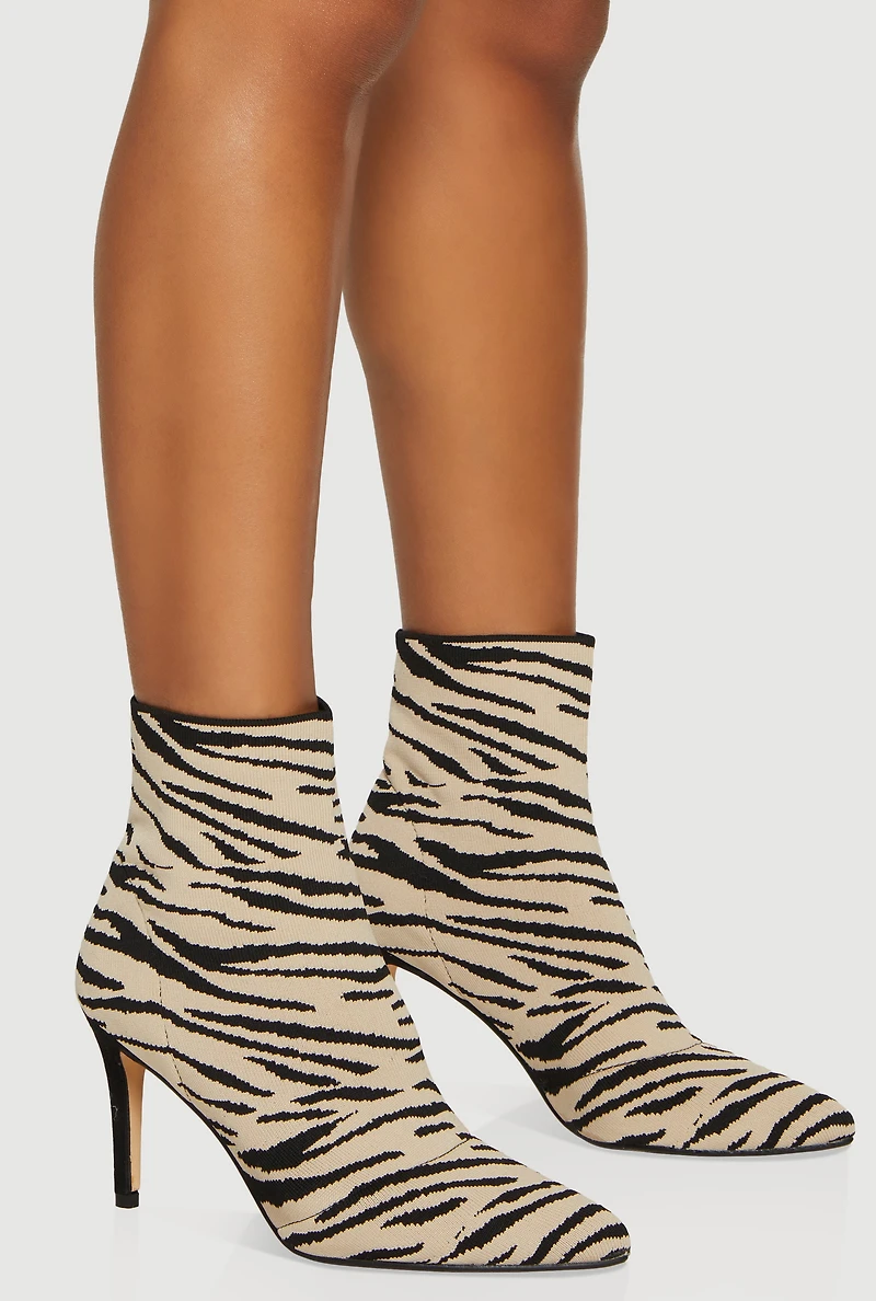 Knit Stiletto Heel Booties