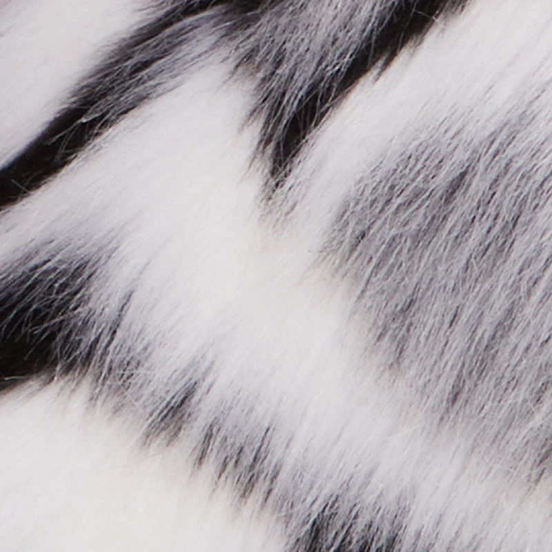 Color Blocked Round Toe Faux Fur Boots