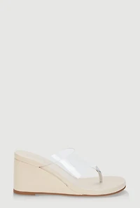 Open Toe Wedge Thong Sandals