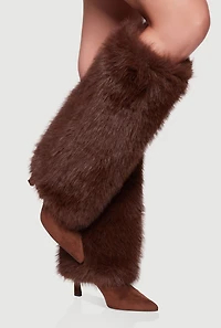 Faux Fur Stiletto Knee High Boots