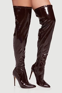 Pointy Toe Thigh High Stiletto Boots