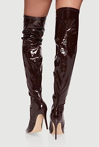 Pointy Toe Thigh High Stiletto Boots