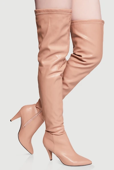 Womens Side Zip Over The Knee Thigh High Boots,