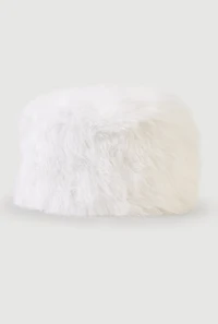 Womens Faux Fur Cossack Hat, White