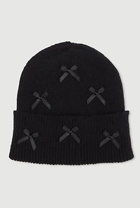 Bow Detail Cuff Beanie